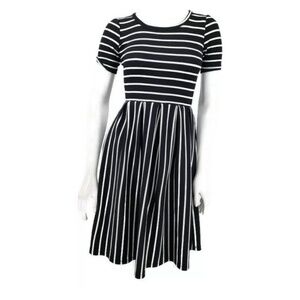 LuLaRoe Amelia Dress  Black White Stripe